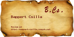 Bappert Csilla névjegykártya